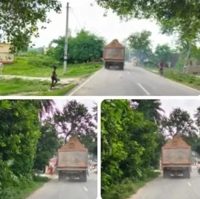 रायपुर-पिपरा रोड पर खनन का असर, सड़कें बनीं तालाब जैसी