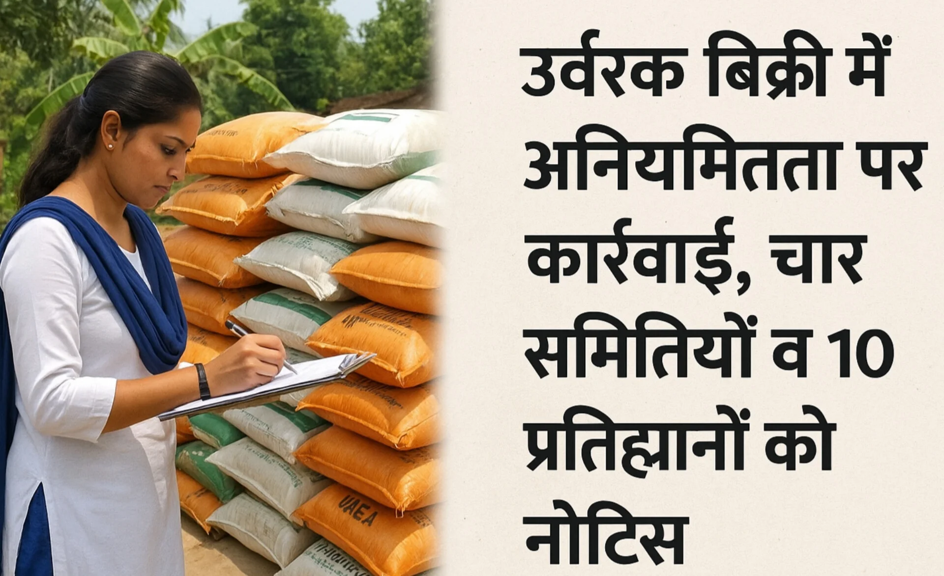 गोरखपुर में कृषि विभाग की सख्ती, व्यवसाय अग्रिम आदेश तक प्रतिबंधित, 5 दिन में स्पष्टीकरण देने का निर्देश