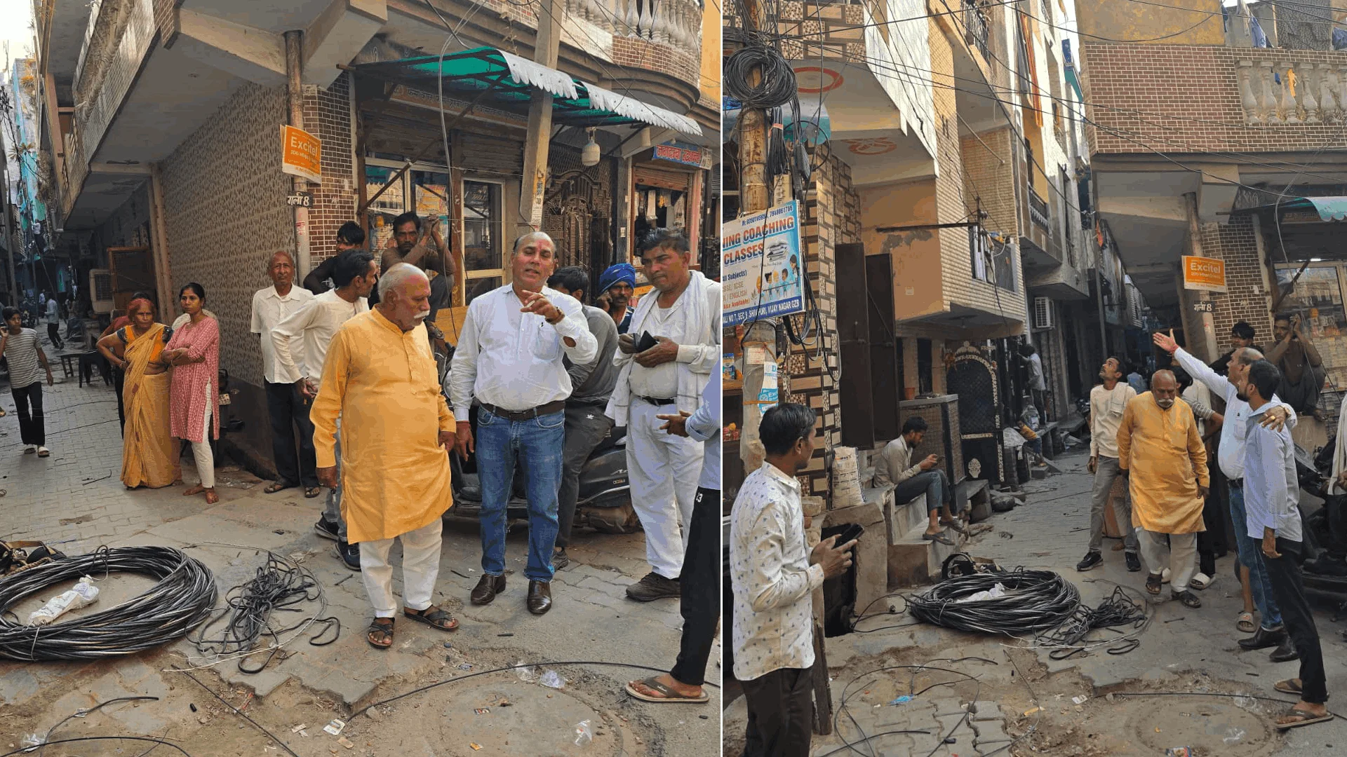 वार्ड 58 शिवपुरी में 30 साल बाद लगे नए बिजली के खंभे और लाइटें,