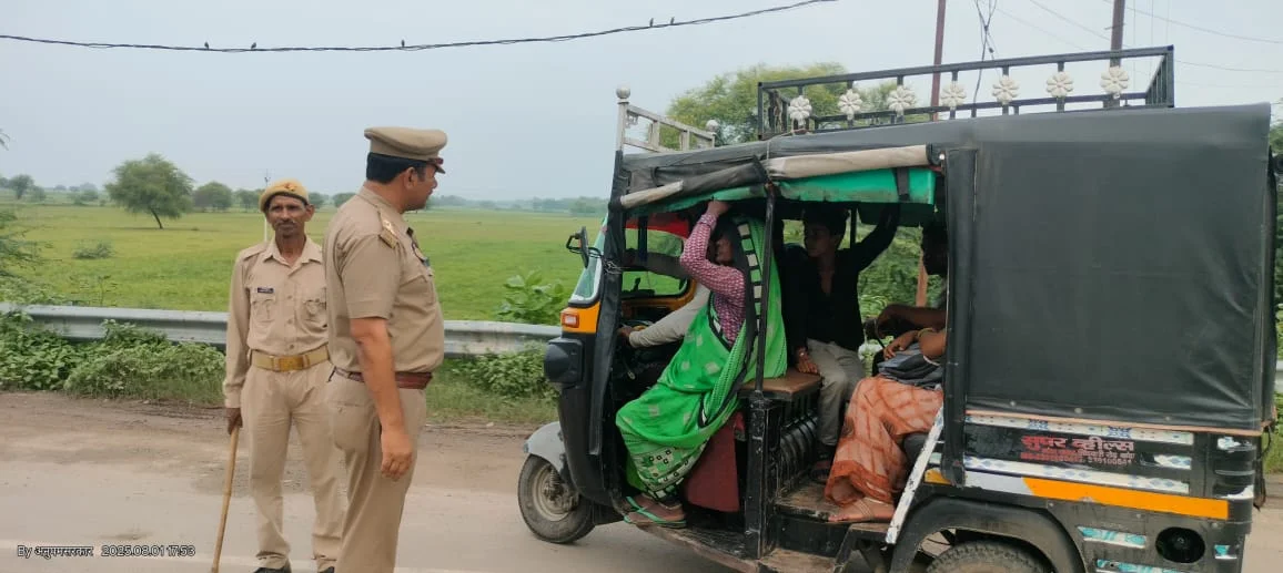 यातायात सुरक्षा हेतु पपरेन्दा में वाहनों को डायवर्ट किया गया