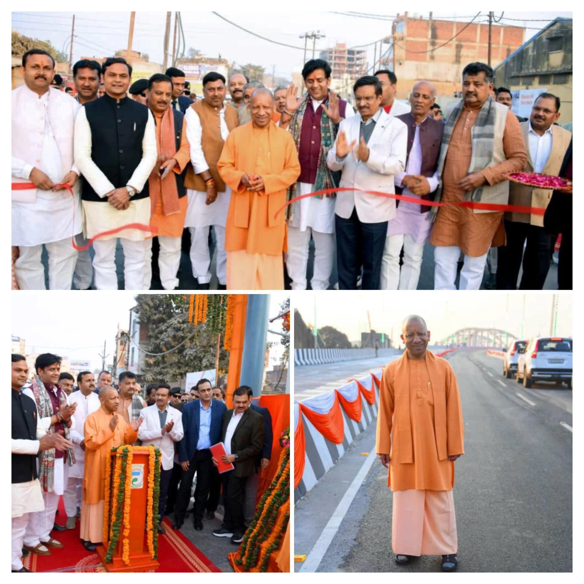 मुख्यमंत्री ने खजांची चौराहा फ्लाईओवर और बरगदवा–नकहा रेल ओवरब्रिज का किया लोकार्पण