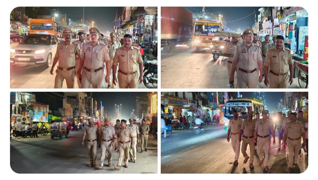 कौशांबी में शांति व सुरक्षा हेतु पुलिस का पैदल गश्त अभियान जारी