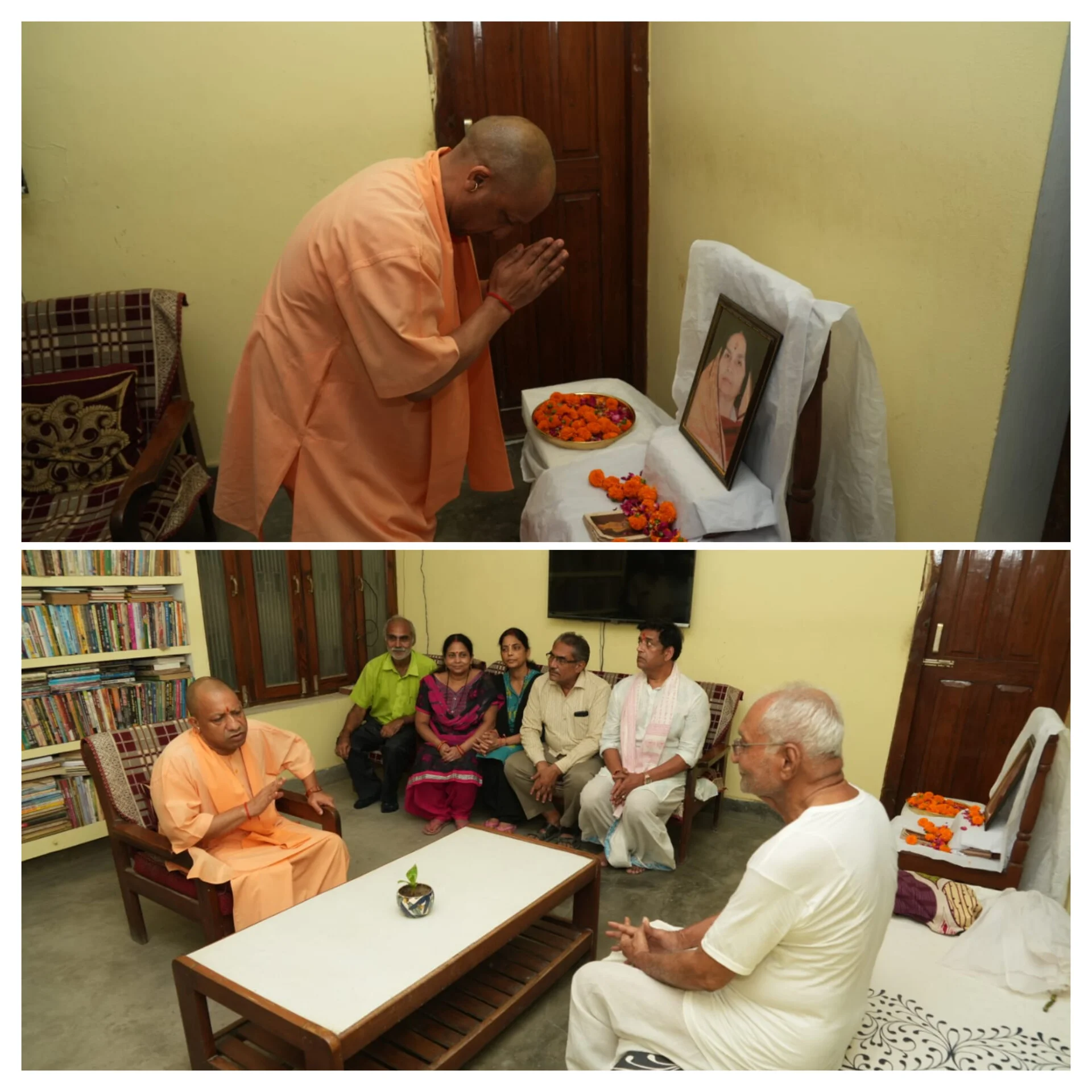 मुख्यमंत्री ने साहित्य अकादमी के पूर्व अध्यक्ष को ढांढस बंधाया, सांसद रविकिशन भी रहे मौजूद