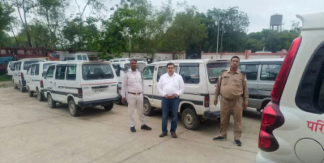 35 प्राइवेट वैन सीज, 55 वाहनों का चालान