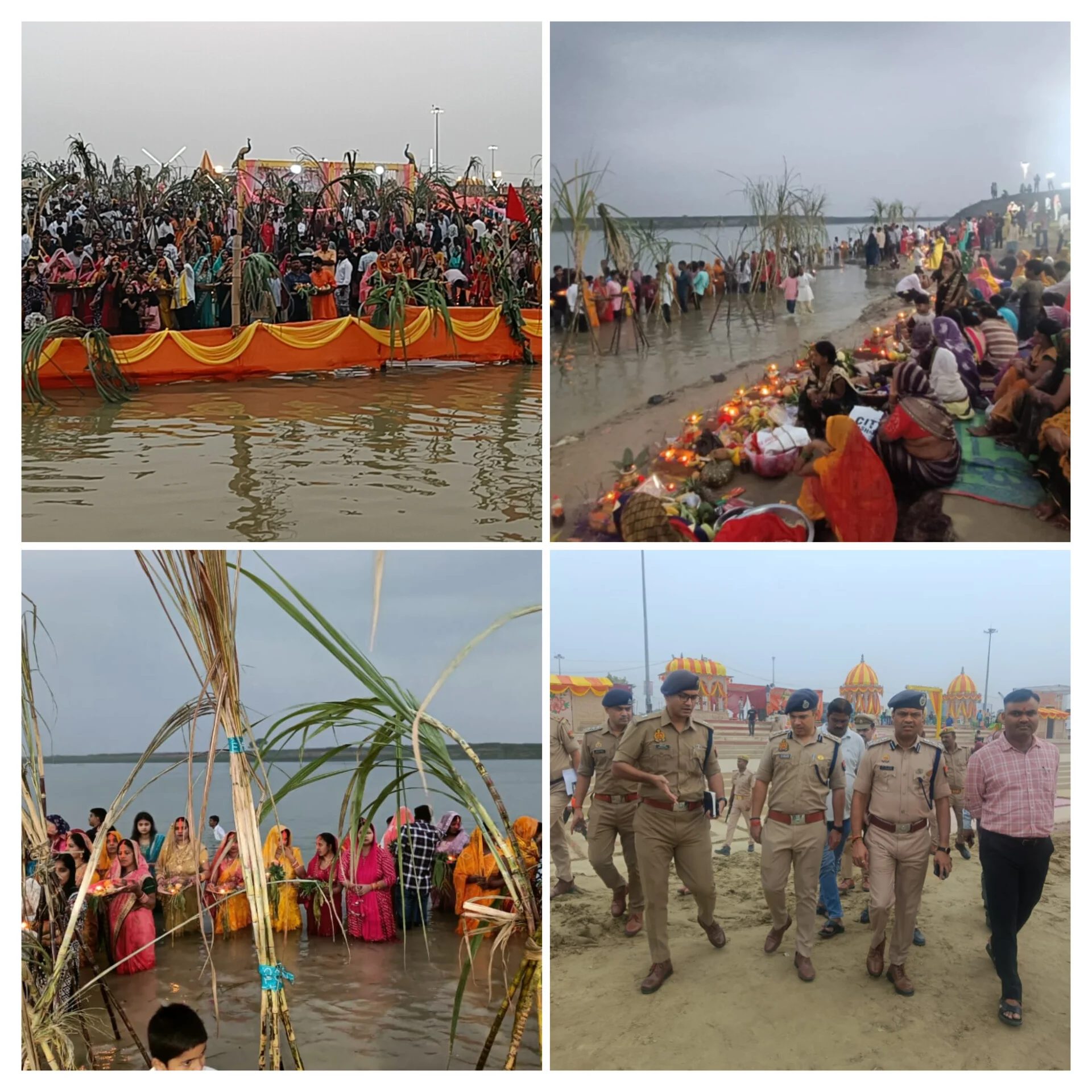 प्रशासनिक और पुलिस अधिकारियों की सतत निगरानी में सम्पन्न हुआ लोक आस्था का पर्व
