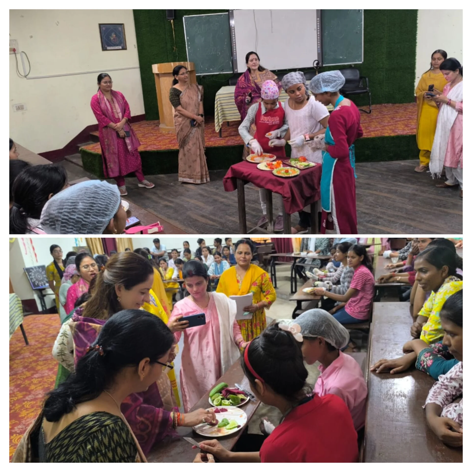गृह विज्ञान विभाग में छात्राओं ने सीखी कटिंग तकनीकें, पाक विधियों और पोषण संरक्षण का महत्व