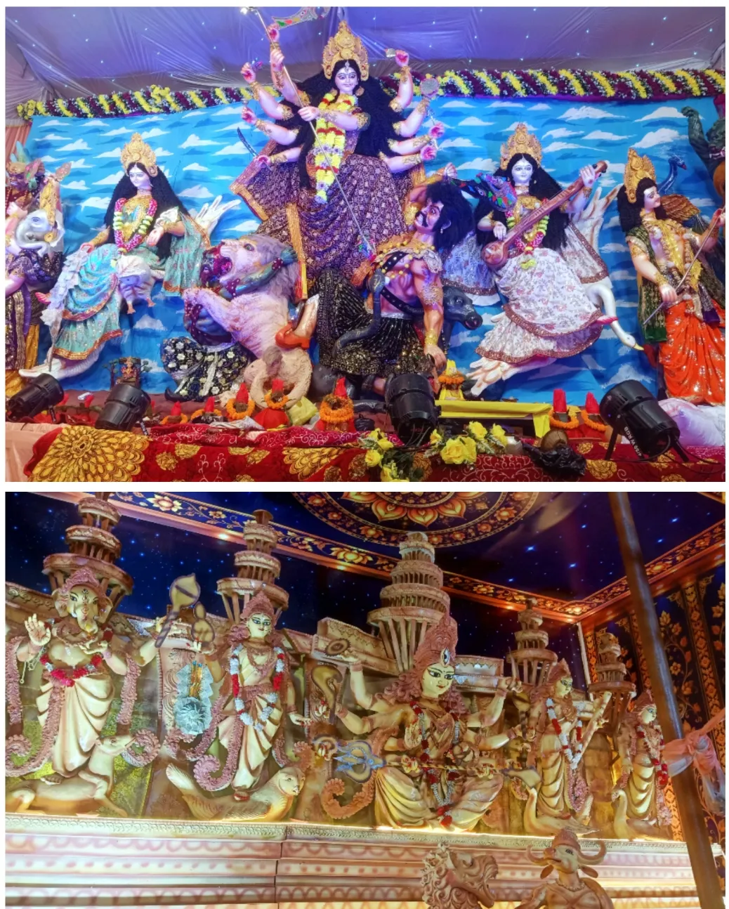 श्री श्री 1008 दुर्गा सेवा समिति की प्रतिमा भी रही आकर्षण का केंद्र